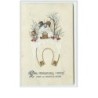 n°5029 - Carte Gaufrée - Mes meilleurs voeux pour la Nouvelle Année - Bonhommes de neige s'embrassant