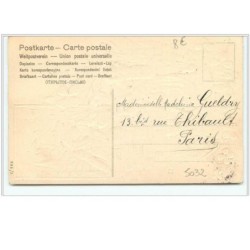 n°5032 - Carte Gaufrée - Bonne et Heureuse Année - Fillette montrant une corbeille de chatons - chat