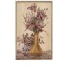 n°5063 - Carte Brodée - Tissée Soie - Bouquet d'Iris