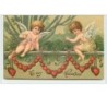 n°5083 - Carte Gaufrée - To my Valentine - Angelots sur une balustrade