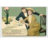 n°5097 - Carte Gaufrée - Couple à table