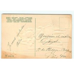 n°5140 - Carte Gaufrée - Heureuse Année -Enfants peignant des trèfles
