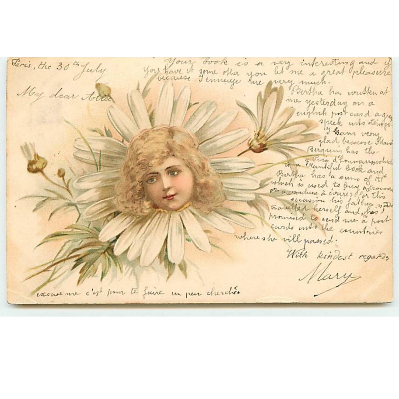 n°5144 - Surréalisme - Visage d'enfant dans une marguerite