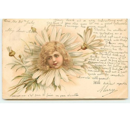 n°5144 - Surréalisme - Visage d'enfant dans une marguerite