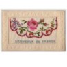 n°5157 - Carte Brodée avec rabat - Souvenir de France - Rose