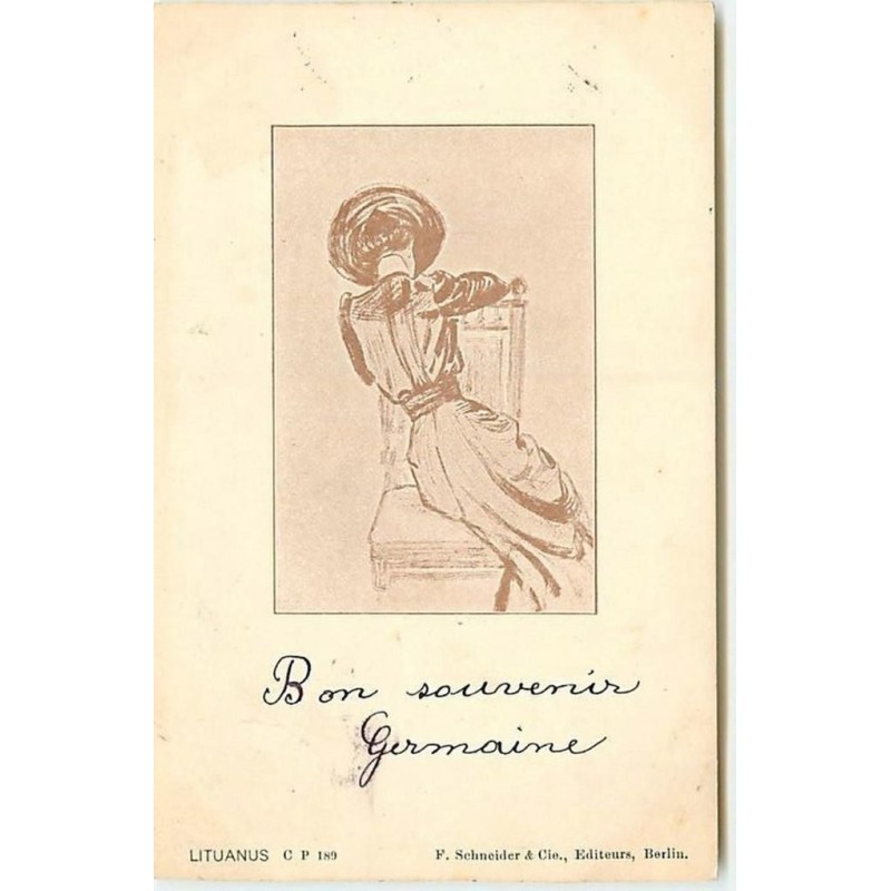 n°12117 - Lituanus CP 189 - Jeune Femme de dos assise - style Boutet
