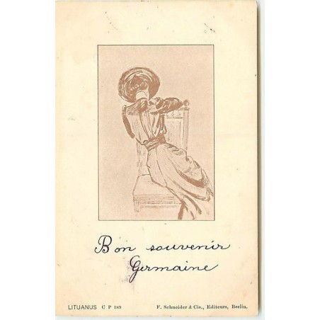 n°12117 - Lituanus CP 189 - Jeune Femme de dos assise - style Boutet