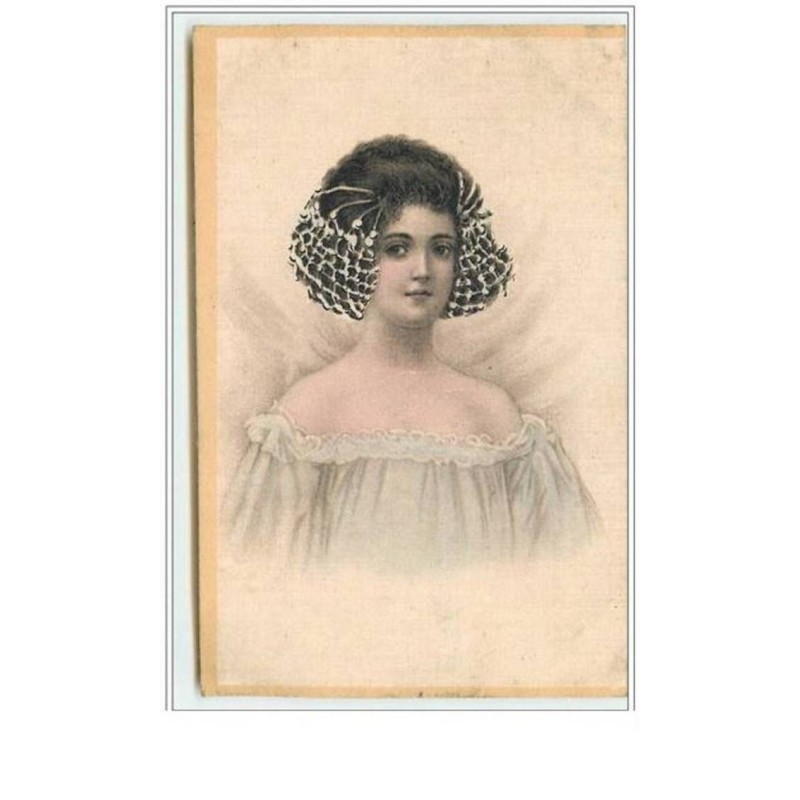 n°5213 - Carte Tissée soie - Portrait de Femme