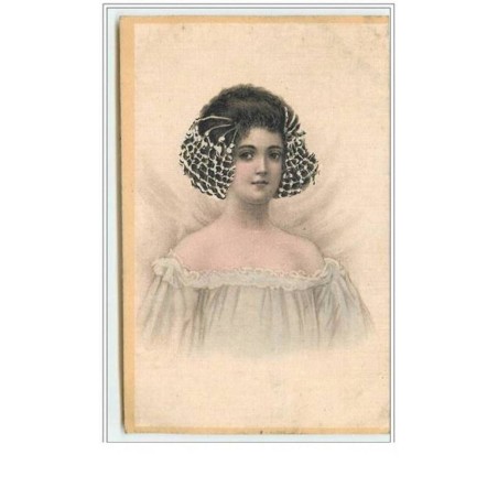 n°5213 - Carte Tissée soie - Portrait de Femme