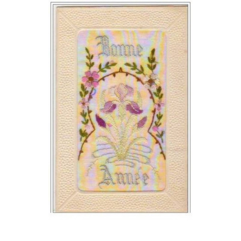 n°5257 - Carte Brodée - Bonne Année - Iris