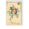 n°5283 - Carte Gaufrée - Bonne et Heureuse Année - Fillette avec une cloche