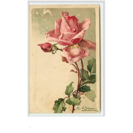 n°53 - Catharina Klein - Carte Gaufrée - Rose rose
