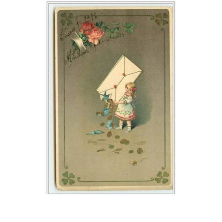 n°531 - Filette avec une enveloppe remplie de pièces d'or