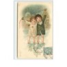 n°5350 - Carte Gaufrée - Anges trinquant