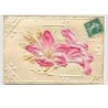 n°5363 - Carte  en soie - Fleurs roses