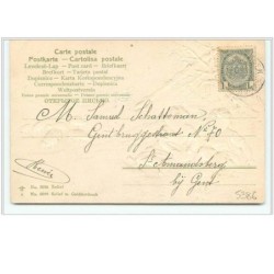 n°5386 - Carte Gaufrée - Joyeuses Pâques - Fillette et Garçon assis dans une prairie