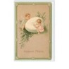 n°5387 - Carte Gaufrée - Joyeuses Pâques - Angelots décorant un oeuf