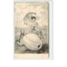 n°5389 - Pâques - Femme assise sur un oeuf - Lapin