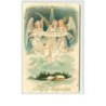 n°5395 - Carte Gaufrée - Fröhliche Weihnachten - Anges avec une banderole