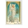 n°5397 - Carte Gaufrée - Ein Frohes Weihnachtfest - Ange avec un sapin dans la main