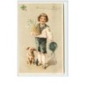n°5437 - Carte Gaufrée - Heureuse Année - Garçon avec son chien