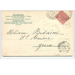 n°5476 - Carte  Gaufrée avec dorure - Femme - Art Nouveau