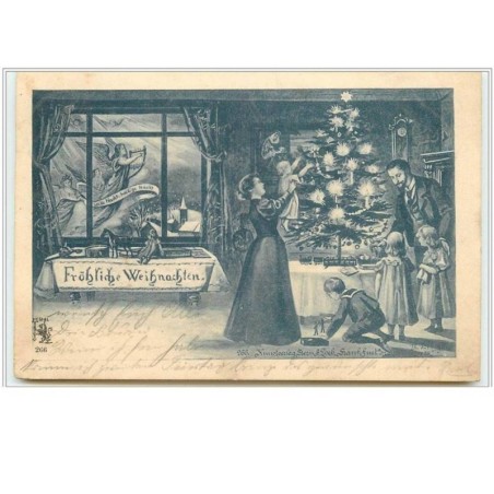n°5486 - Fröhliche Weihnachten - Famille décorant le sapin