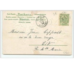 n°5500 - Carte Gaufrée - Angelots dans un char tiré par des papillons