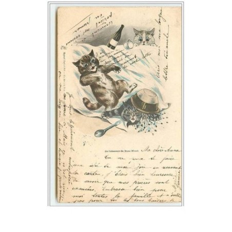 n°5515 - Louis Wain - En l'Absence de Mme Minet - Raphael Tuck