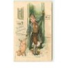 n°5542 - Carte légèrement Gaufrée - Herzlichen Glückwunsch zum neuen Jahre - Enfant et cochon devant une porte