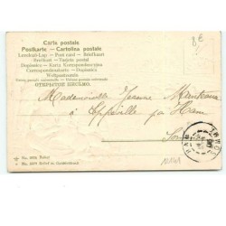 n°12141 - Carte Gaufrée - Joyeuses Pâques - Enfants câlinant un mouton