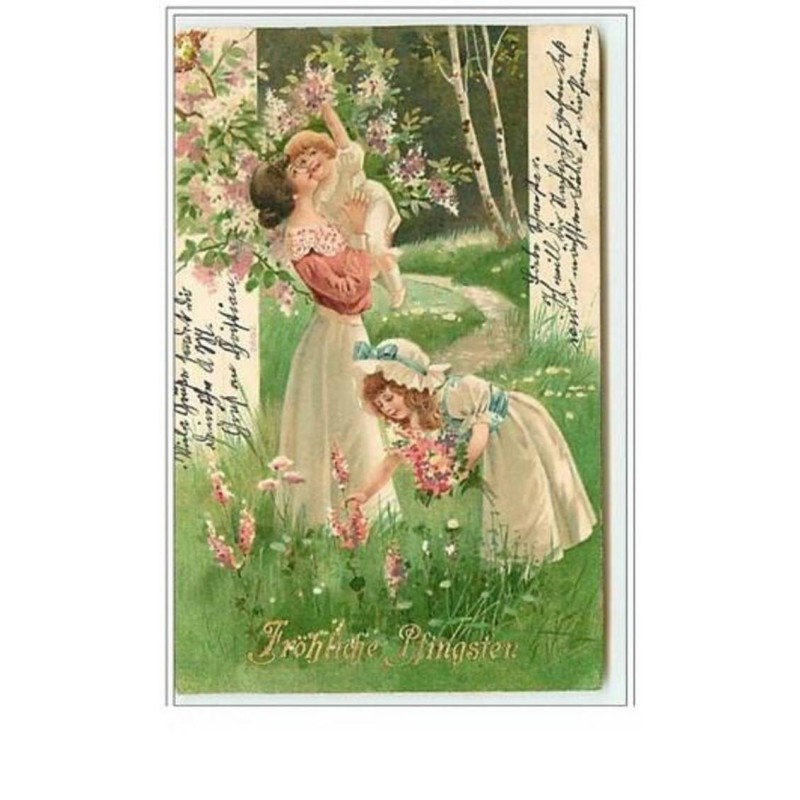 n°5597 - Fröhliche Pfingsten - Femme et enfant