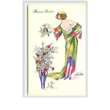 n°5612 - Xavier Sager - L'An Nouveau - Bonne Année - Femme en drapé vert