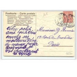 n°5650 - Carte Gaufrée - Autant de baisers que de fleurs - Anges faisant de la balançoire