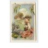n°5683 - Carte Gaufrée - Joyeuses Pâques - Enfant accoudé