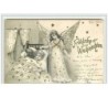 n°5695 - Carte Gaufrée - Fröhliche Weihnachten - Enfants dormant et ange gardien