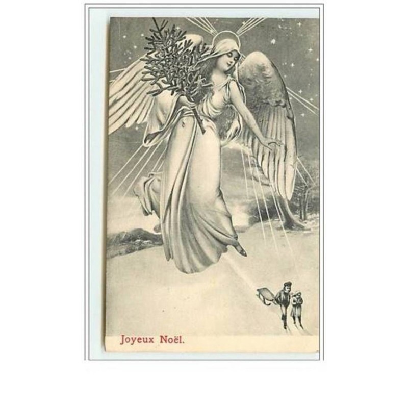 n°5698 - Joyeux Noël - Ange Gardien avec un sapin dans les bras