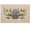 n°5706 - Carte Brodée avec rabat - Panier fleurs bleues et blanches