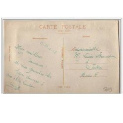 n°5709 - Carte Brodée avec pochette bleue ciel - Amitiés - Panier avec des fleurs