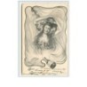 n°5728 - Bonne Année - Art Nouveau - Jeune femme avec un cochon