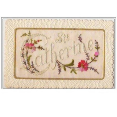 n°5756 - Carte Brodée - Sainte Catherine