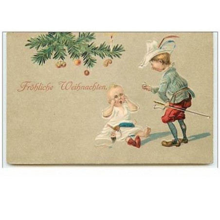 n°5766 - Carte Gaufrée - Fröhliche Weihnachten - Enfant pleurant