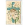 n°5779 - Carte Gaufrée - Joyeuses Pâques - Angelots dans une fleur blanche