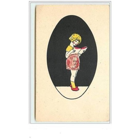 n°5816 - Collage de Timbres - Cut Stamps - Fillette lisant
