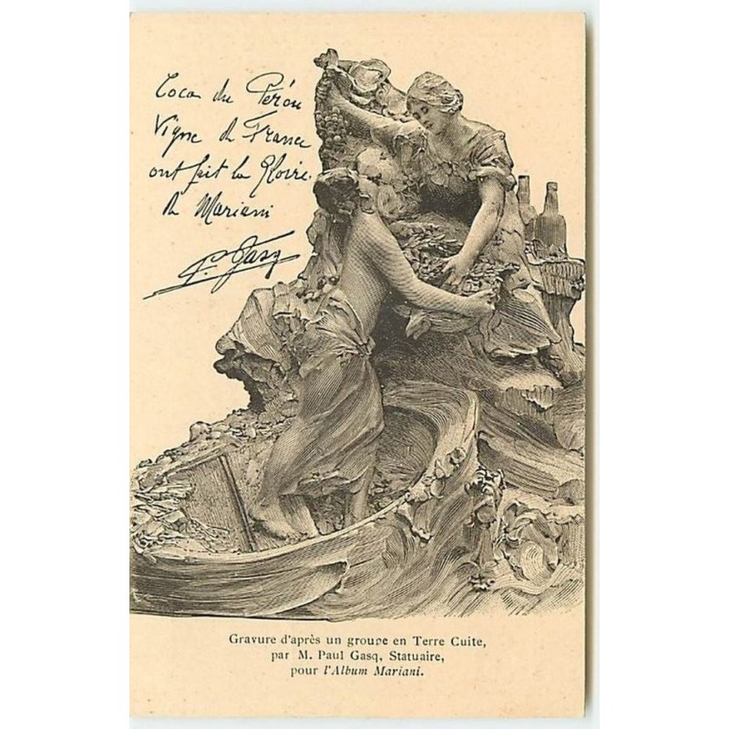 n°12164 - Collection Mariani - Gravure d'après un groupe en Terre Cuite par M. Paul Gasq