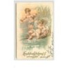 n°5837 - Herzlichen Glückmunsch zum neuen Jahre - Enfants sur un nénuphar