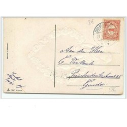 n°586 - Carte Gaufrée - Hartelijk gefeliciteerd -  Angelot sur un coeur