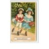 n°588 - Carte Gaufrée - Hartelijk gefeliciteerd - Enfants faisant du patin à roulettes