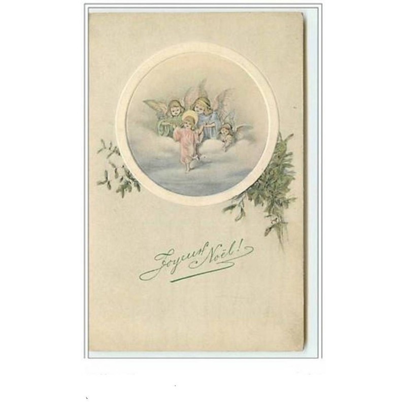 n°5893 - Joyeux Noël - Anges dans un médaillon n°1