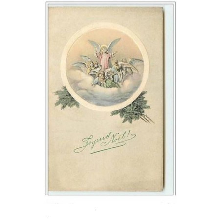 n°5894 - Joyeux Noël - Anges dans un médaillon n°2